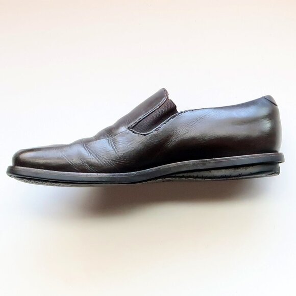 Prada Brown Leather Moc Toe Loafers Slip-on Shoes Size 9 - Picture 12 of 16